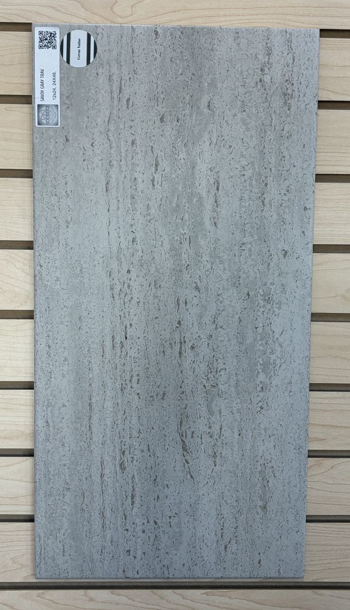 Savoy Grey Matte Travertine 12" x 24" Tile