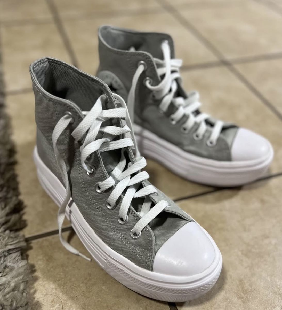Converse Chuck Taylor All Star Move High Top Platform Sneakers Gray - Women's 7.5