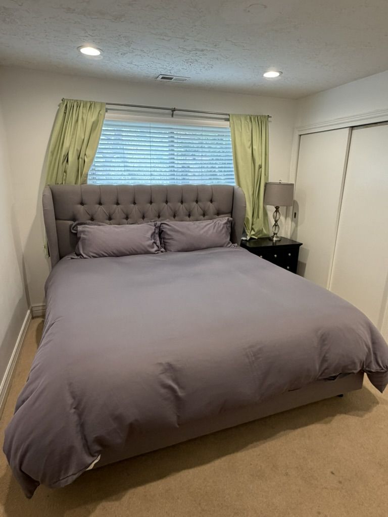 Purple Hybrid Mattress King Like New! With frame