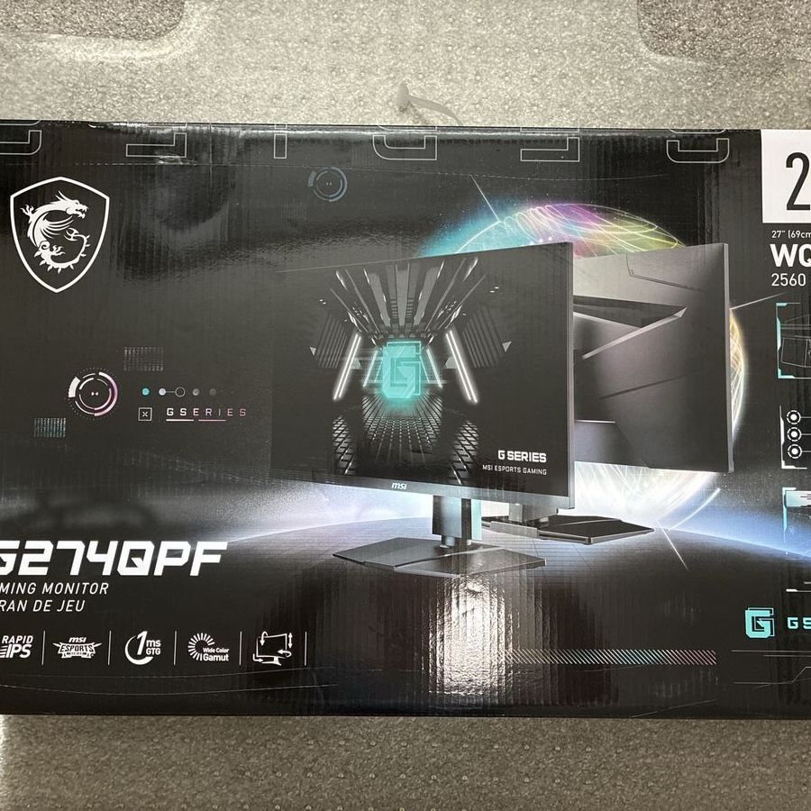 MSI G274QPF 27" WQHD Rapid IPS 1ms 170Hz G-Sync Compatible Gaming Monitor