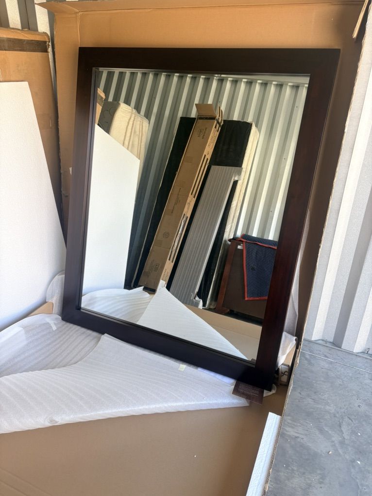 Beautiful Framed Wall or Dresser Mirror