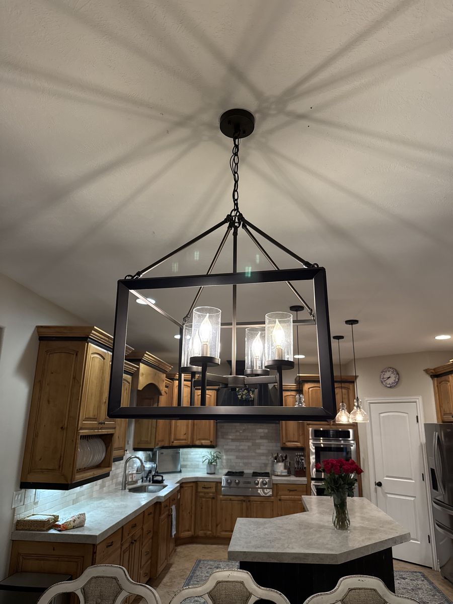 Four Bulb Oil Rubbed Bronze Hanging Kitchen Lighty