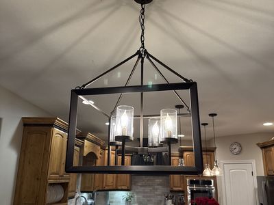 Four Bulb Oil Rubbed Bronze Hanging Kitchen Lighty