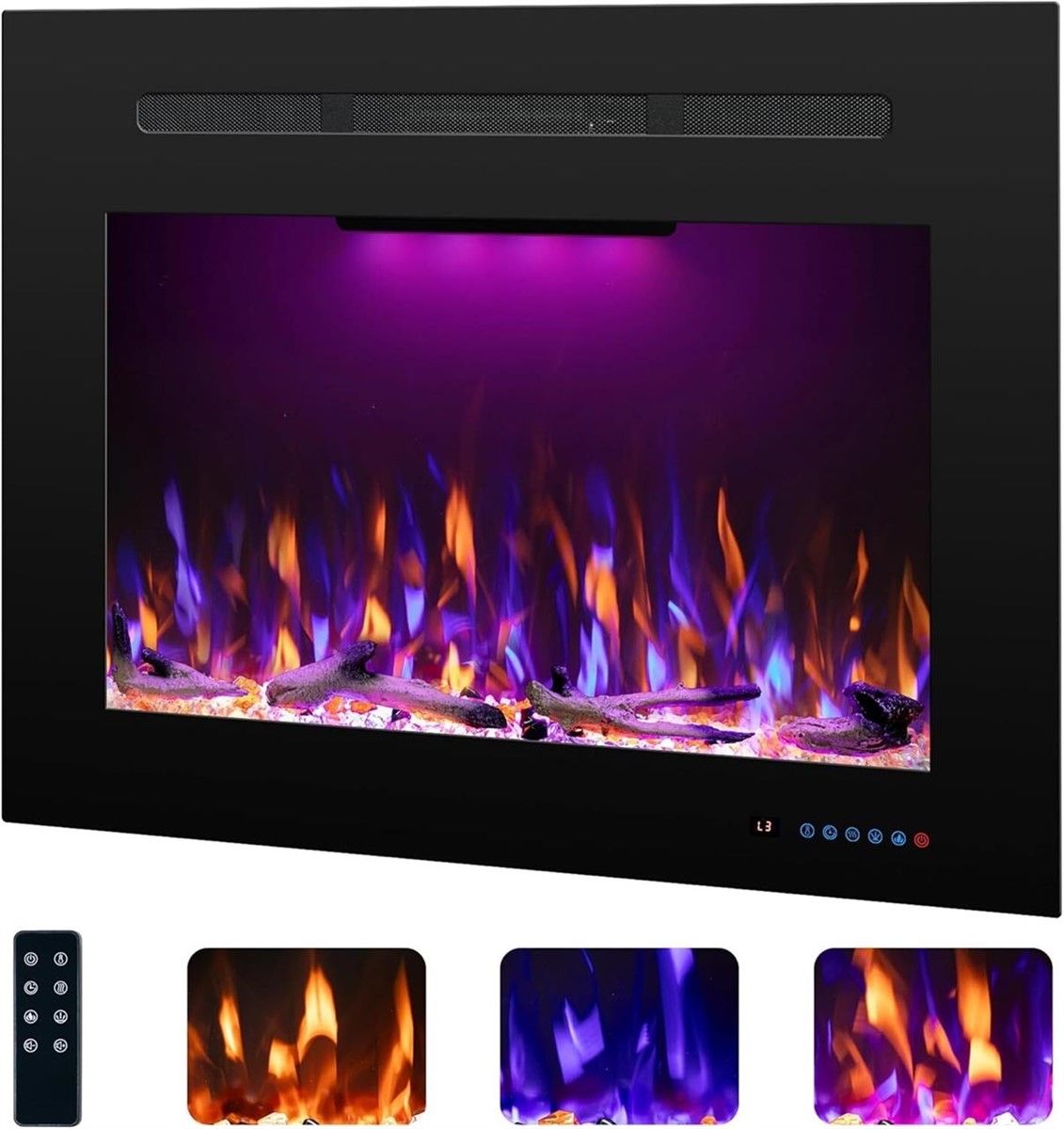 Rodalflame 27.1 W Rear Electric Fireplace Insert