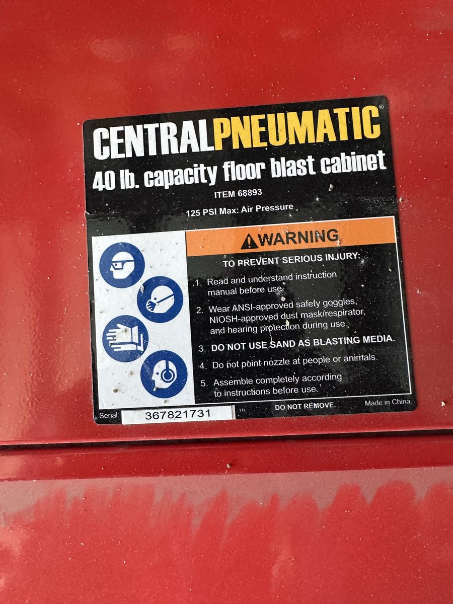 Central Pneumatic Sand Blaster