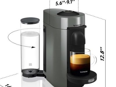 De'Longhi Nespresso Vertuo Plus Coffee and Espresso Maker by De'Longhi, Grey