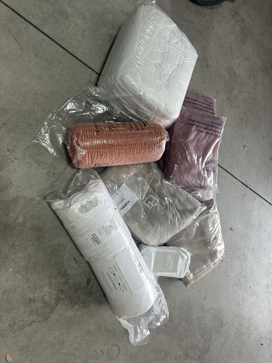Assorted Shower Curtains, towel, blankets, pillow, Pillowcases 