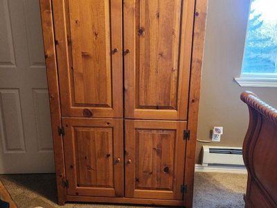 Knotty Pine Wood Cabinet Armoire Entertainment TV