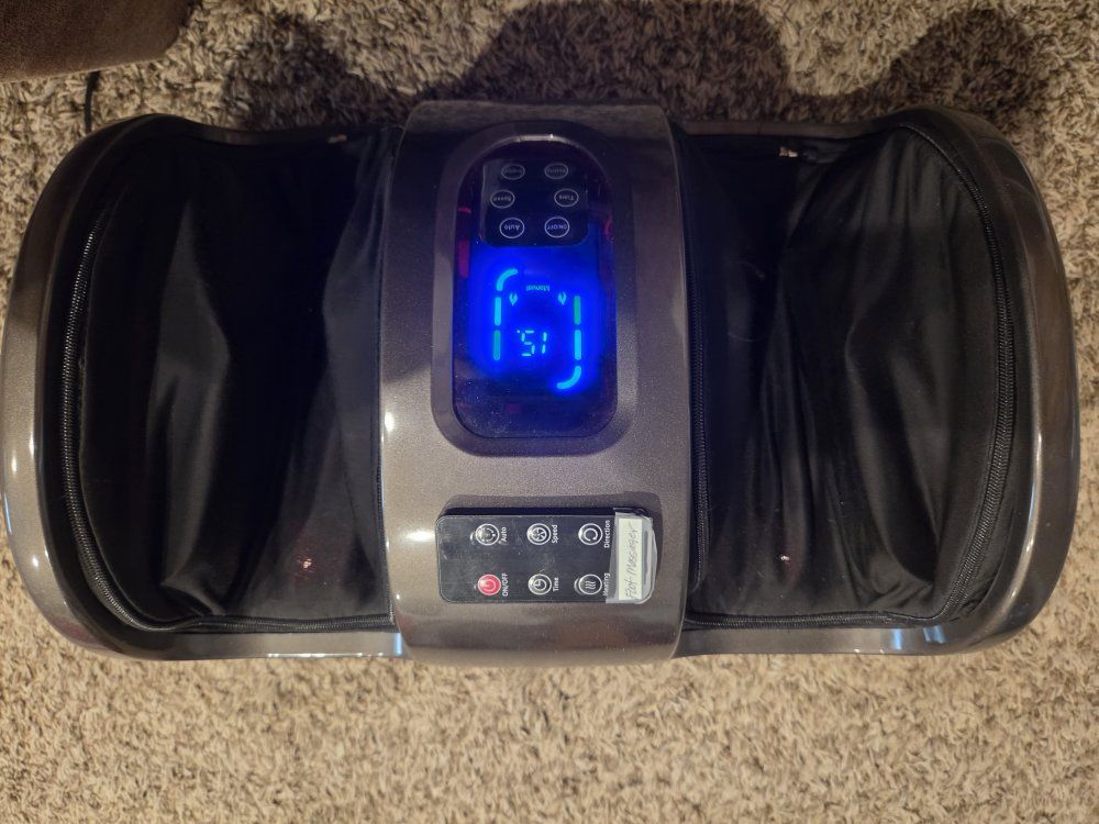 Electric Foot Massager with Heat & Remote Control - Shiatsu, Kneading, Rolling Functions