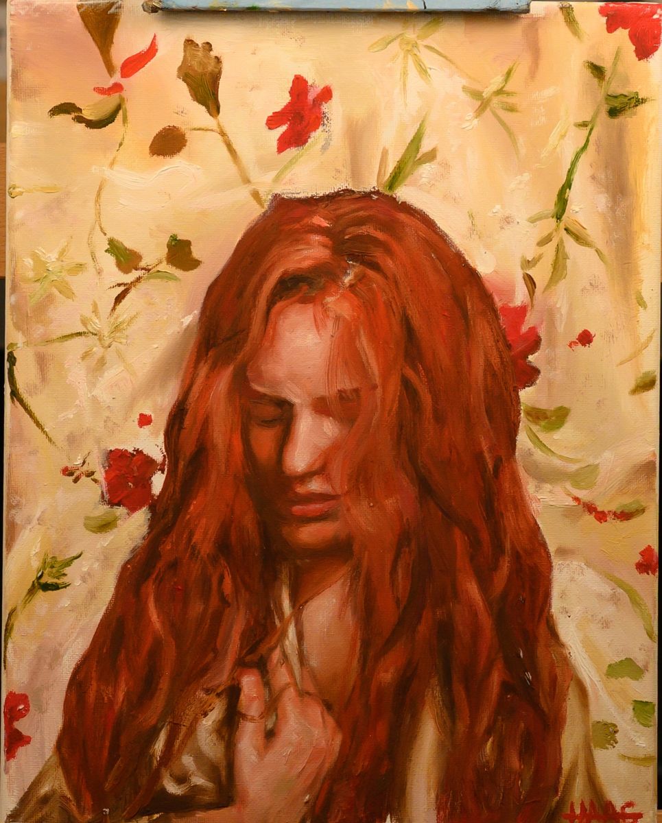 Original Oil Painting "Falling Ginger" by Matt Haag | 14 x 11 in | One of a Kind
