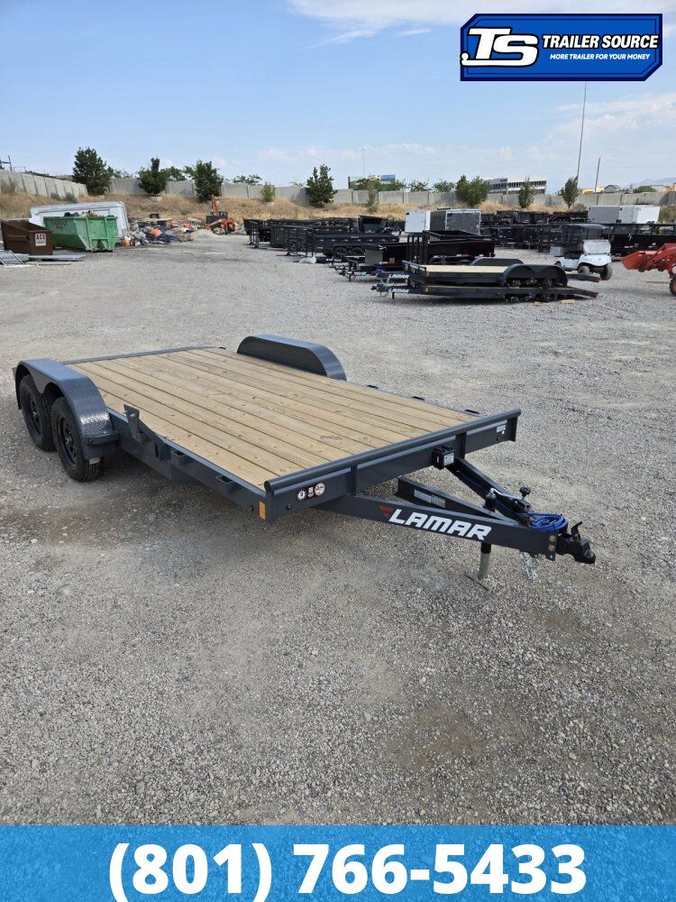 7x16 Lamar CE Flatbed Car Hauler Trailer - 7K GVWR