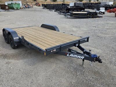7x16 Lamar CE Flatbed Car Hauler Trailer - 7K GVWR