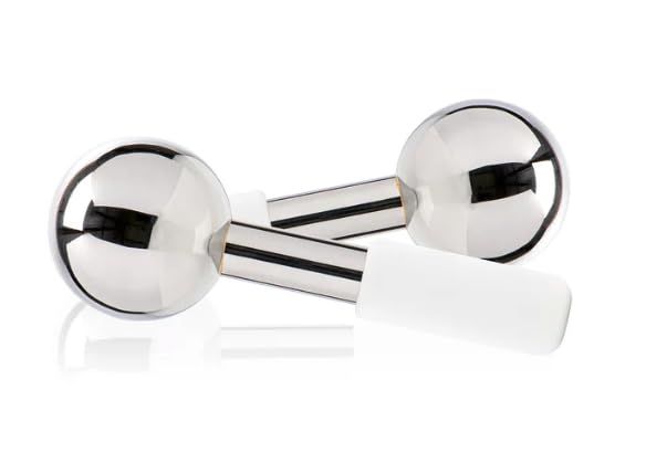 NEW Saian Ice Globes Facial Roller for Face and Eyes - Stainless Steel Cryo Cooling Esthetician Supplies with Icy Metal Rollers