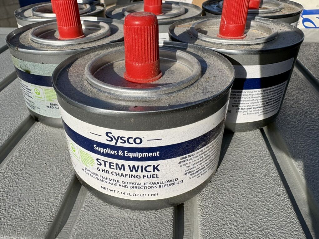 6 x Cans Sysco 6 Hour Chafing Warming Tray Fuel