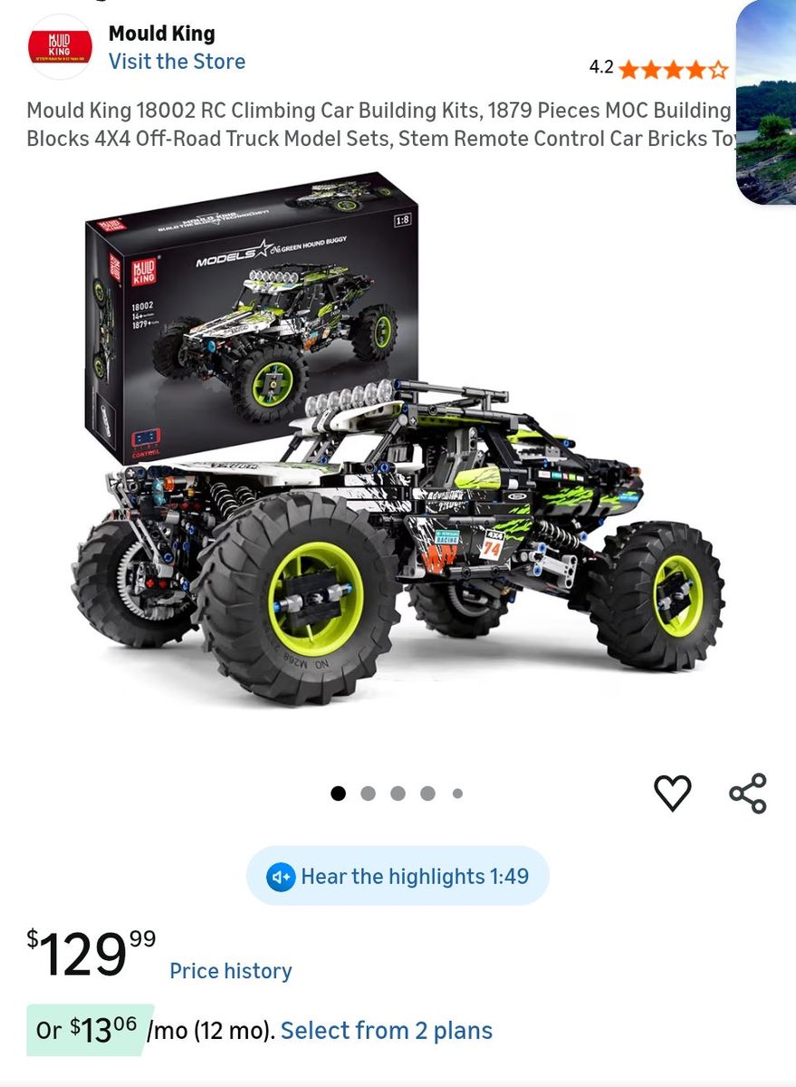 Lego mould king green dune buggy new in box