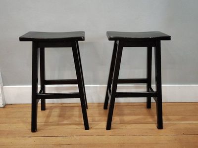 Two Black 29" Bar Stools