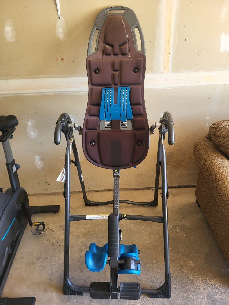 Inversion Table with Back Support Pad and Adjustable Height