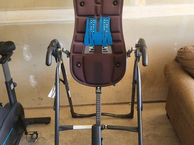 Inversion Table with Back Support Pad and Adjustable Height