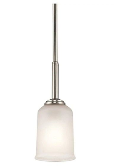 Kichler Shailene 5" Wide Mini Pendant - Brushed Nickel w/ Satin Etched Glass