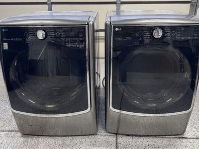 LG Large Electirc Washer Dryer Set with TurboWash/Steam, Stainless Steel
