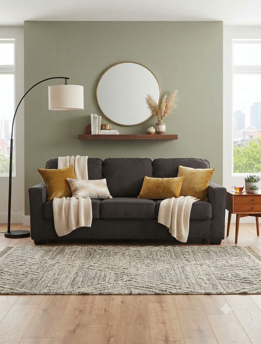Used Dark Grey/Charcoal 3-Seat Couch / Loveseat - Good Condition