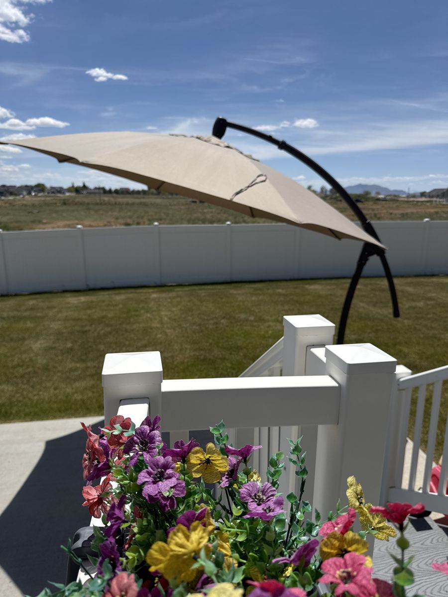 12 foot cantilever Sunbrella outdoor umbrella