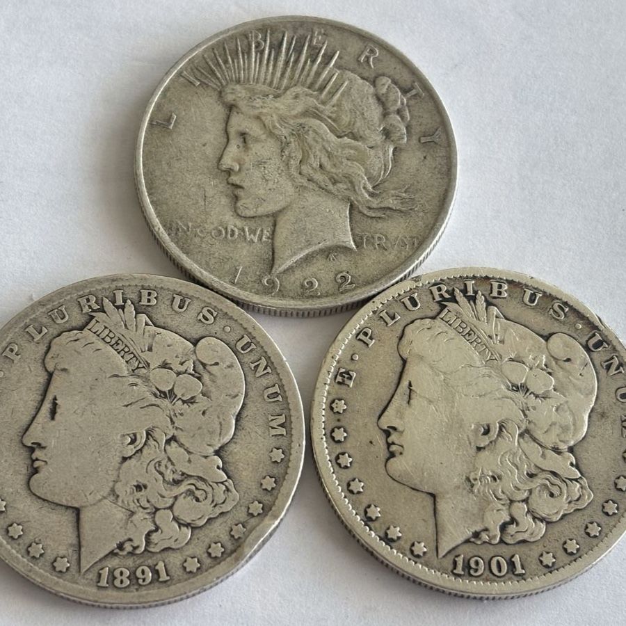 3 morgan and peace 1891, 1901, 1922