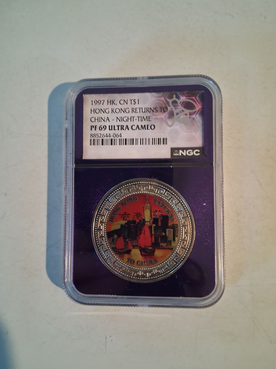 1997 Hong Kong Returns to China T$1 Night-Time NGC PF 69 Ultra Cameo