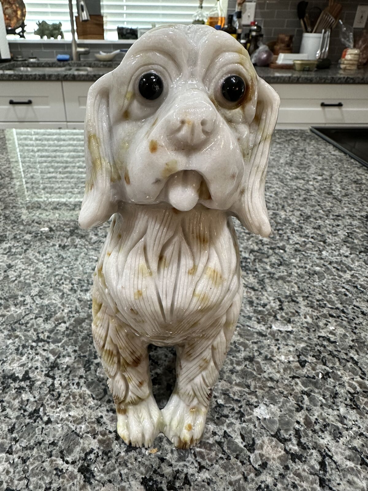 Jade Carved Cocker Spaniel 9.7 Lbs