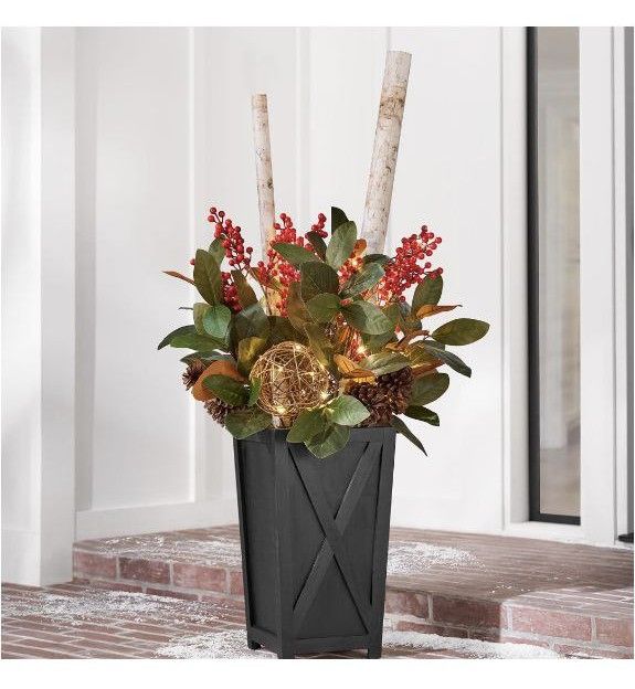 Member's Mark 48" Pre-Lit Decorative Topiary with Berries - NEW IN BOX