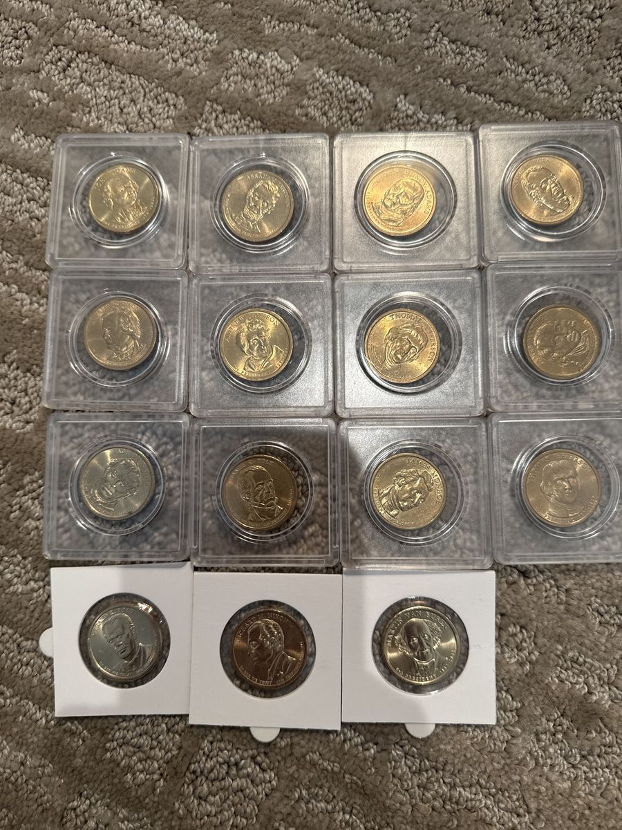 15  Presidential Dollar Coins Uncirculated