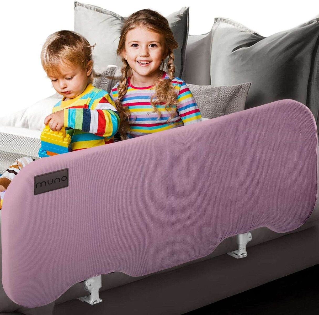 Foldable Travel Bed Rail for Toddlers, Extra Long Safety Guard- Lavender