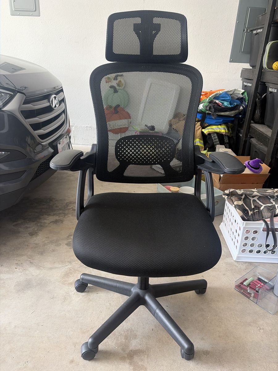 Black Ergonomic Mesh Office Chair with Lumbar Support & Headrest