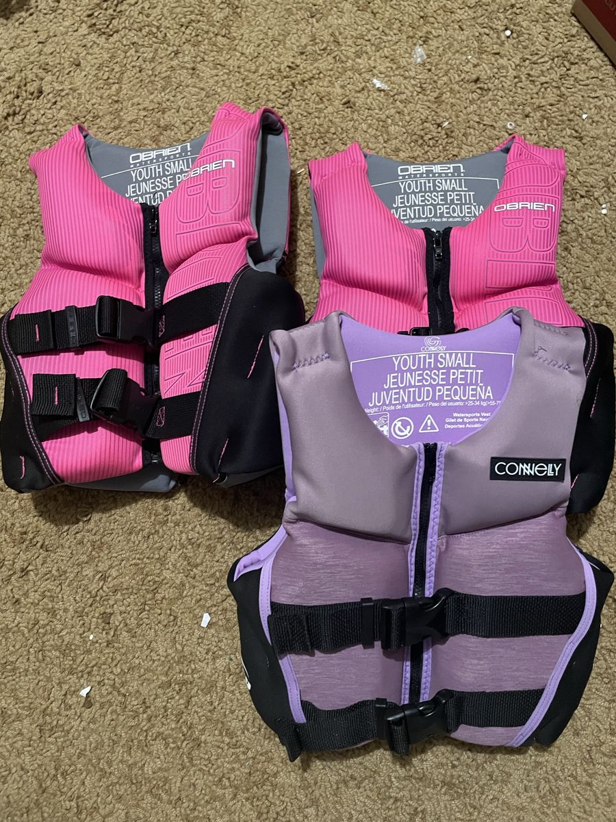 3 Youth Small Life Vests (55-75 lbs)