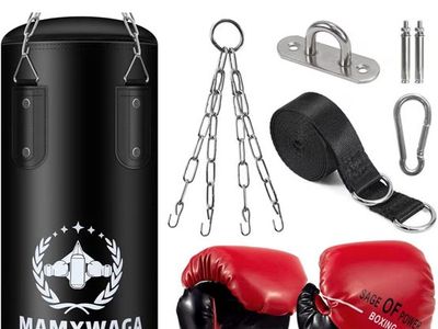 Punching Bag for Adults, 4ft Heavy Boxing Bag Set WITHOUT 12 OZ Gloves