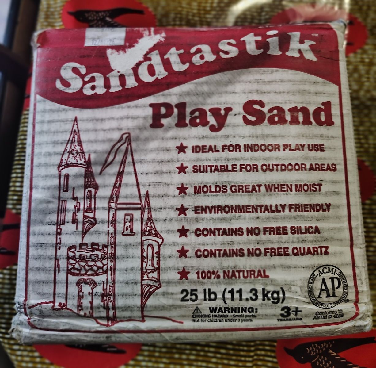 SANDTASTIK PLAY SAND 25 LB BAG.