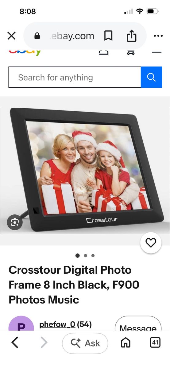 Crosstour F900 8 Inch Digital Photo Frame Black - Photos & Music