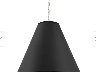 NEW FERGUSON POLISHED NICKEL BLACK EXTRA LARGE PENDANT CHANDELIER
