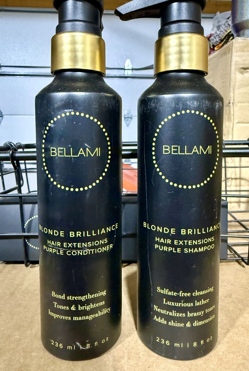 BELLAMI Blonde Brilliance Hair Extensions Purple Shampoo & Conditioner Duo 8 fl oz