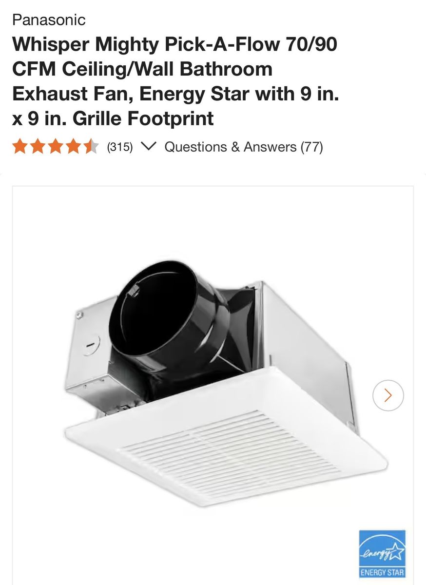 Ceiling/Wall Bathroom Exhaust Fan