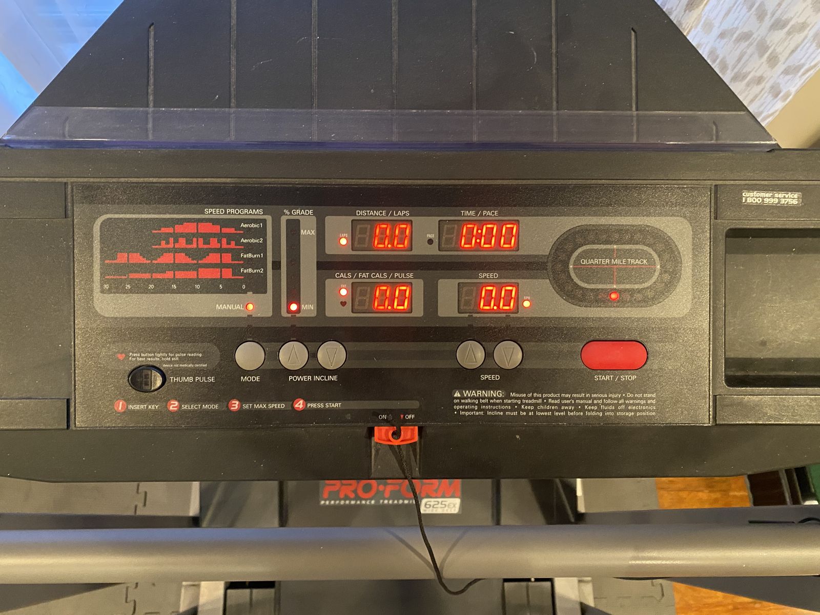 Treadmill Pro-Form 625 ex wide deck