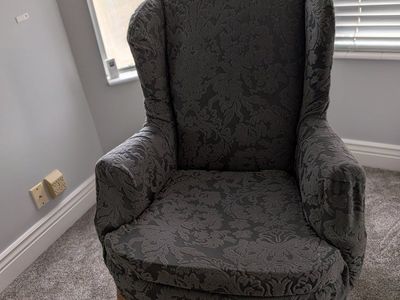 Vintage Queen Ann Style Wingback Armchair