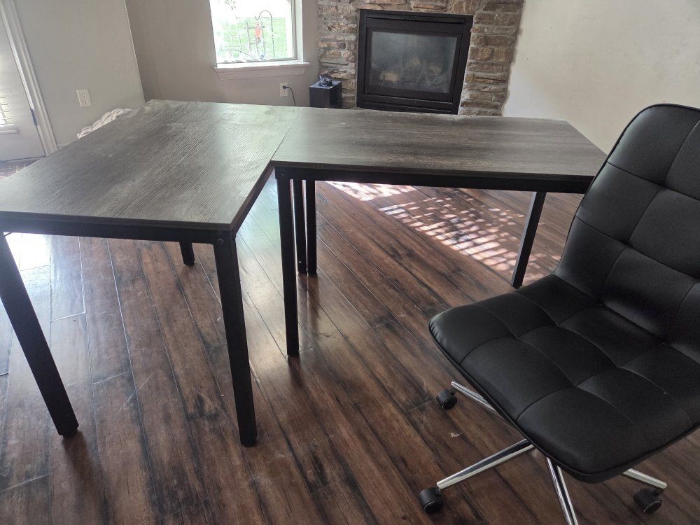 2 desks and a chair