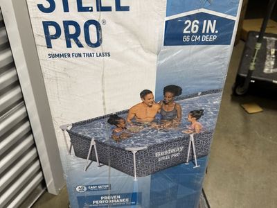 NEW Bestway Steel Pro 12ft x 6ft7 Inch x 26 Inch Rectangle Above Ground Outdoor