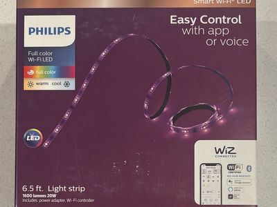 NEW Philips 6.5 ft Smart Plug-in Color & Tunable White Dimmable Wi-Fi Wiz Strip Light