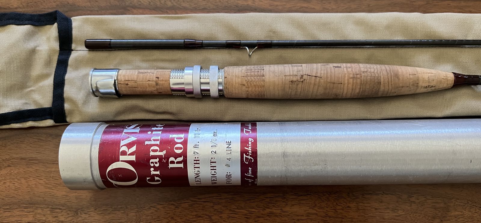 Classic Orvis Seven - Eleven first generation graphite fly rod - 7' 11" 2-piece 4 weight weighing just 2 1/8 ounces