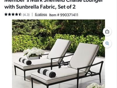Member's Mark Sheffield Chaise Lounger with Sunbre