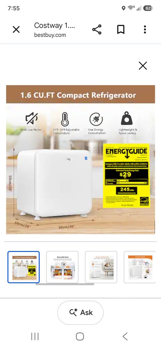 Costway Mini Refrigerator 