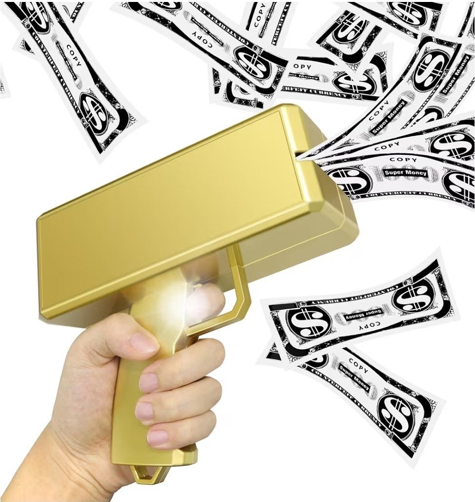 Gold Money Gun Cash Dispenser for Parties and Events - Holds 150+ Bills (money not included)