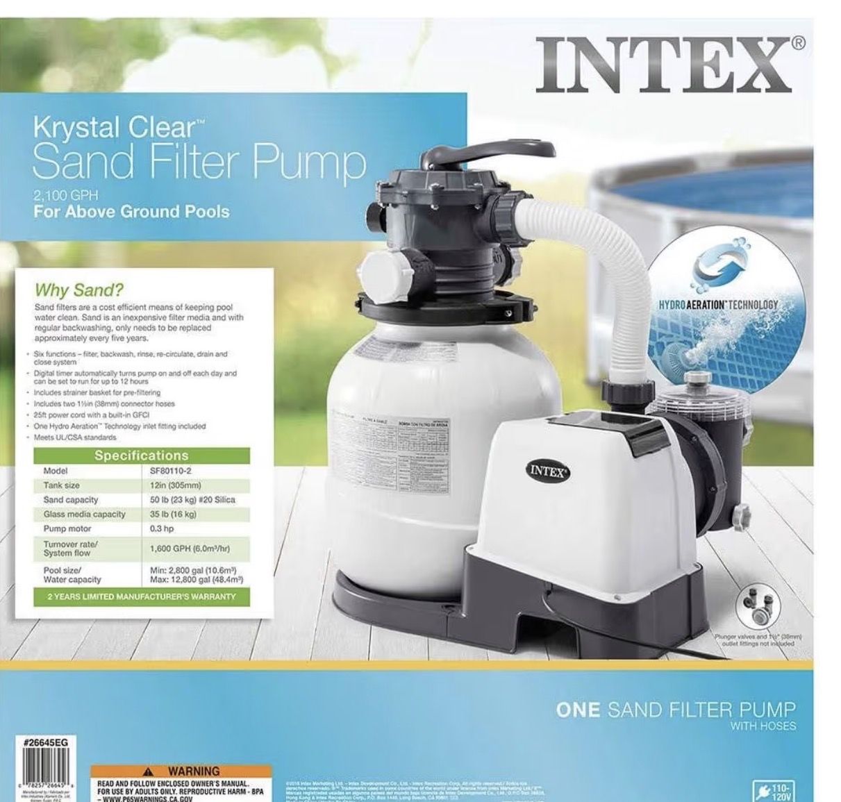 Intex Sx2100 Krystal clear sand filter pump
